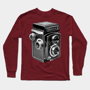 Vintage 1960s Twin Lens Camera - Closed Hood Long Sleeve T-Shirt